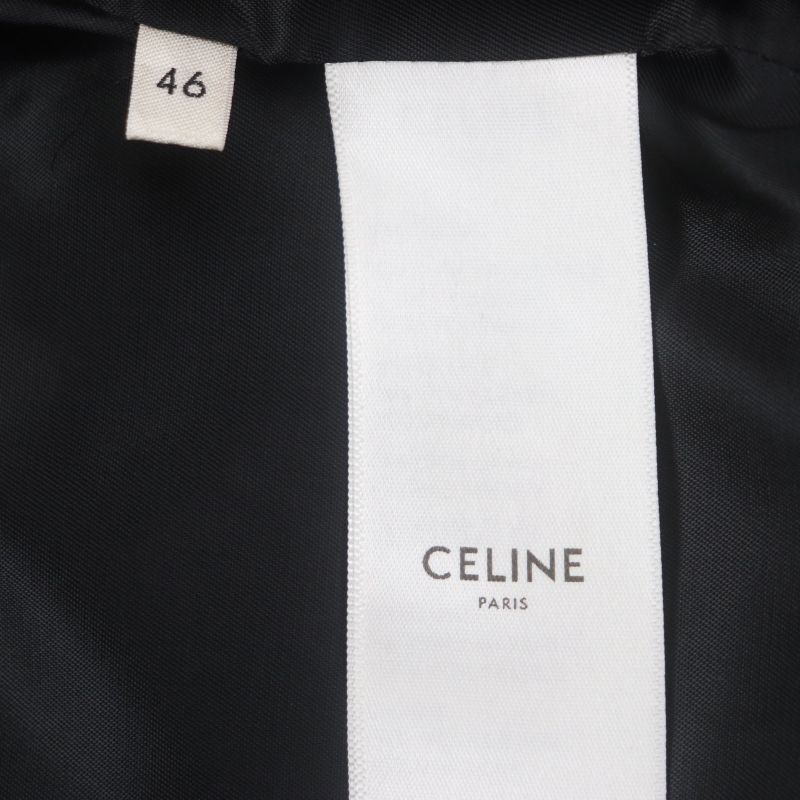  Celine 21AW 2w420819l Loose Checkerboard Boucle Logo Zip-up Blouson Silver