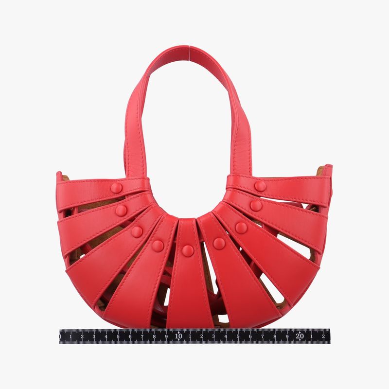 Bottega Veneta The Shell Red Leather IC Chip