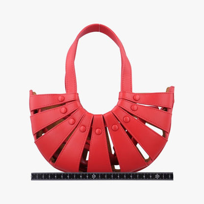 Bottega Veneta The Shell Red Leather IC Chip
