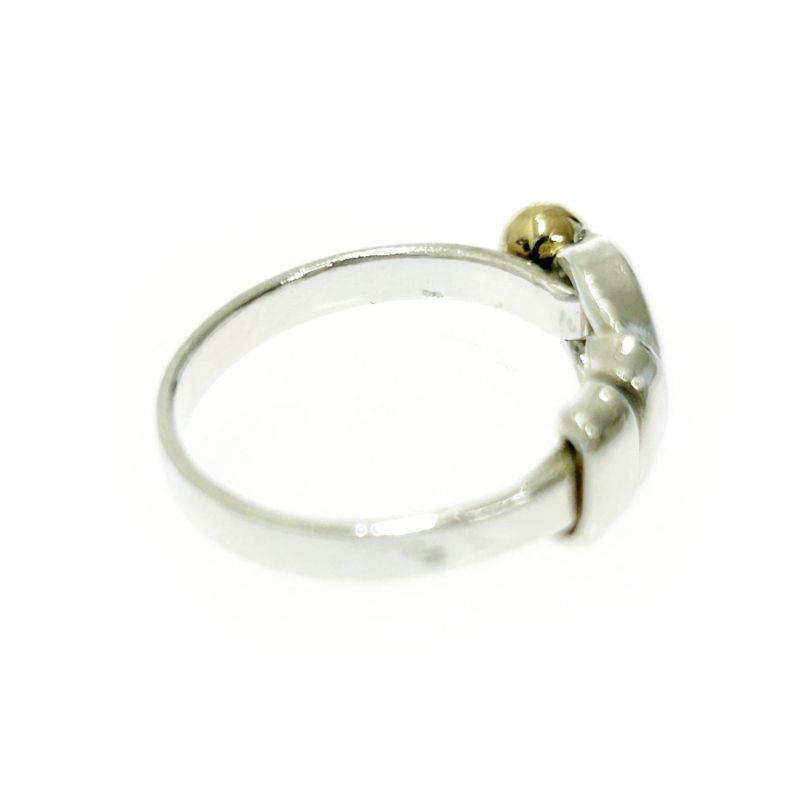 Tiffany & Co Tiffany & Co Silver Gold Hook & Eye Ring 2.7g 925 750 Engraved