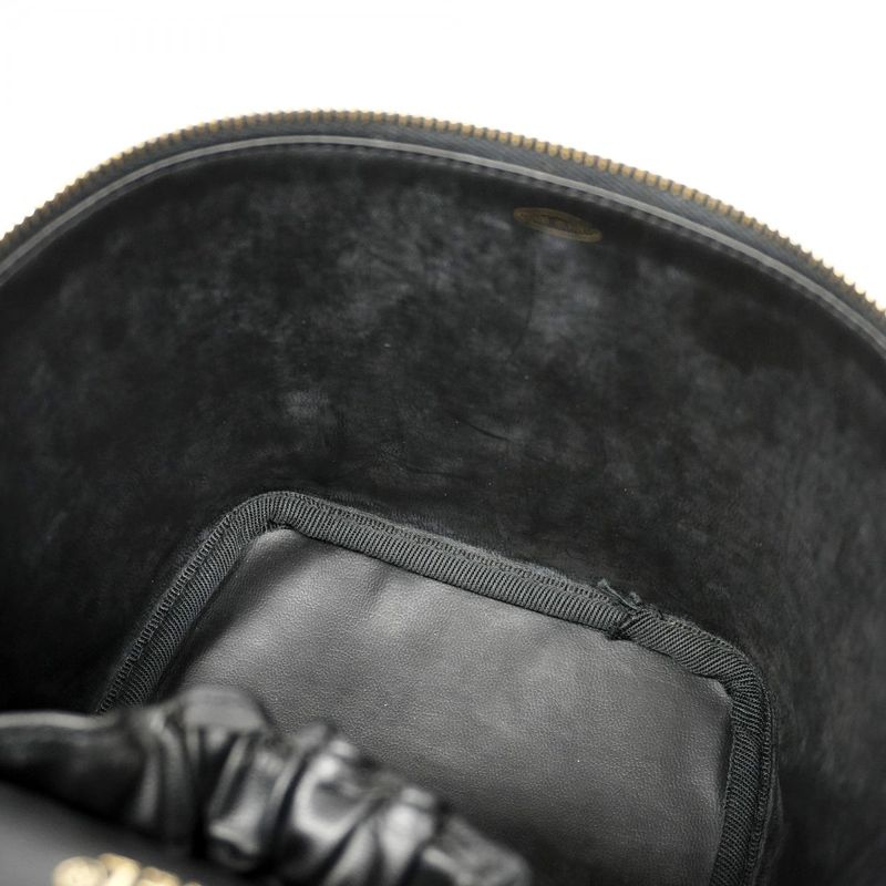 Chanel Vanity Bag Bicolore Lambskin Black Gold Hardware Women