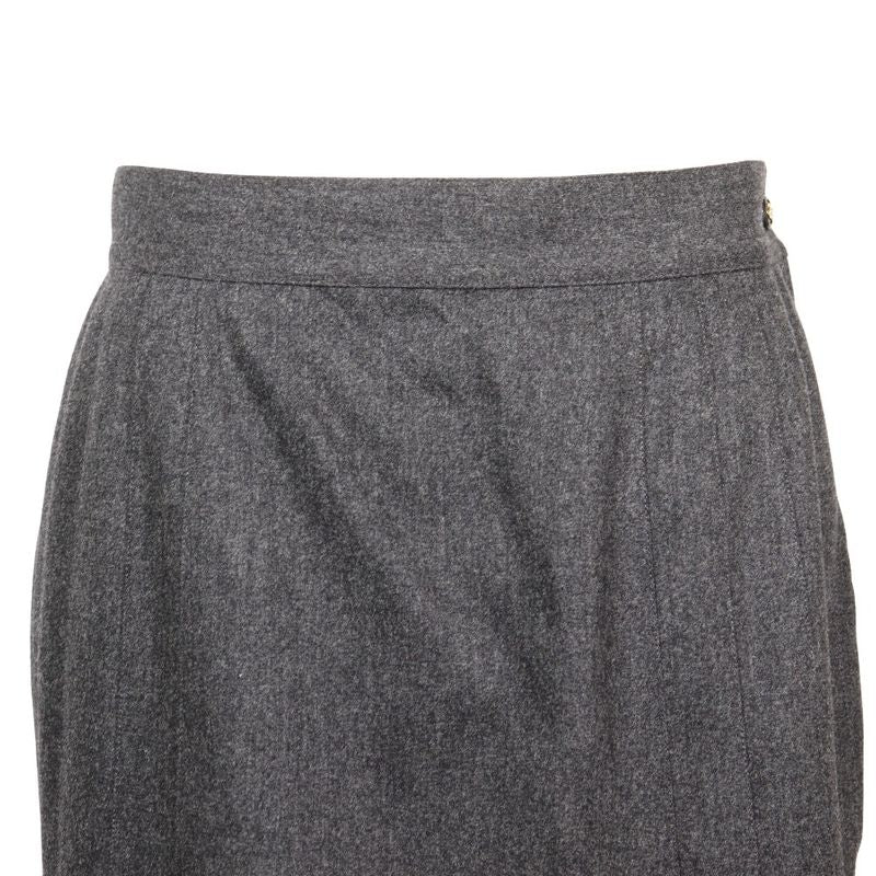 Chanel P03474/v03532 Wool And Silk Gray Women's Skirt