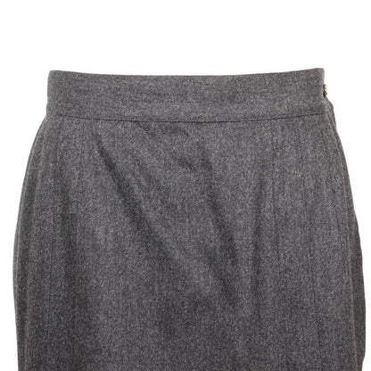 Chanel P03474/v03532 Wool And Silk Gray Women's Skirt