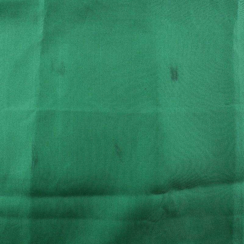 YVES Saint Laurent Yves Saint Laurent YSL Logo Rectangular Silk Green Women's