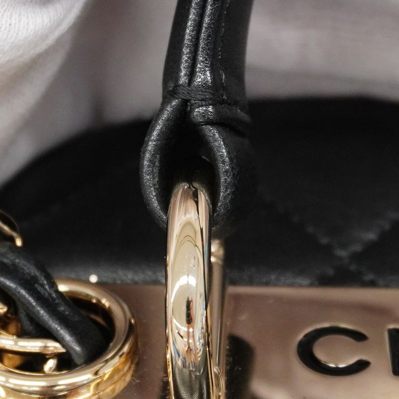 Chanel Vanity Bag Matelasse Lambskin Black Chien Pan Gold Hardware 2way Bag