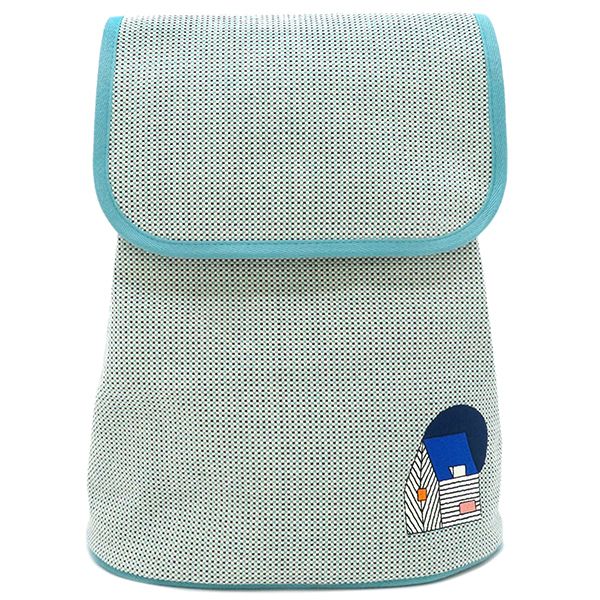 Hermes Rucksack Daypack Les Cabins Backpack Cotton Marine and Mint Silver