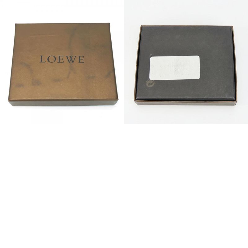 Loewe Bifold Wallet Anagram Leather PVC Gray Black Card Total Billfold Men Loewe