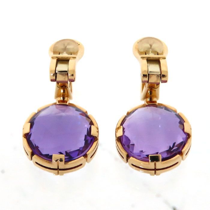 Bvlgari Bulgari Parentesi Amethyst Cocktail Earring Or855246 18K Pink Gold 750