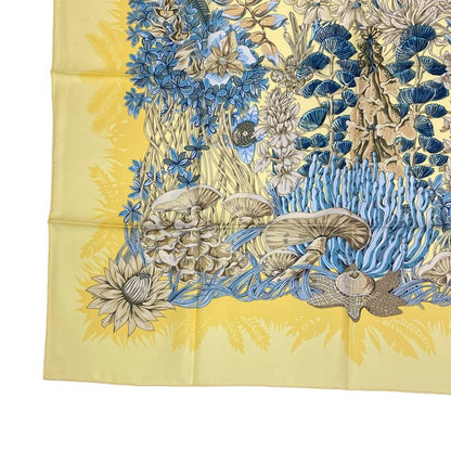 Hermes Scarf Silk Carre 90 None Man Island Plant L'lle Deserte Yellow With Box