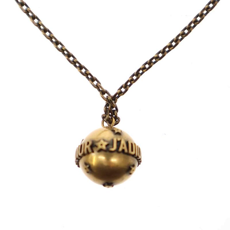 Christian Dior 17aw J'a Dior Gold Antique Metal Necklace Gold
