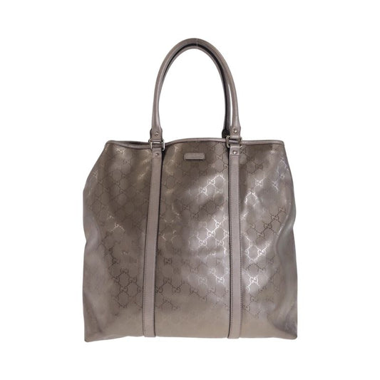 Gucci Imprime Metallic Brown Silver Hardware PVC 223668 Tote Handbag Women