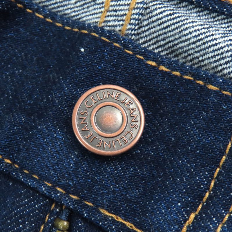Celine 2n48a224z Françoise Jeans 100% Cotton Low Wash Denim Pants Indigo Blue