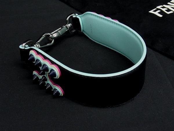 Fendi Strap You Leather Shoulder Strap For Bag Shoulder Strap Black