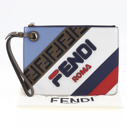 Fendi Mania FILA Collaboration 8bs020 Leather Unisex Clutch Bag