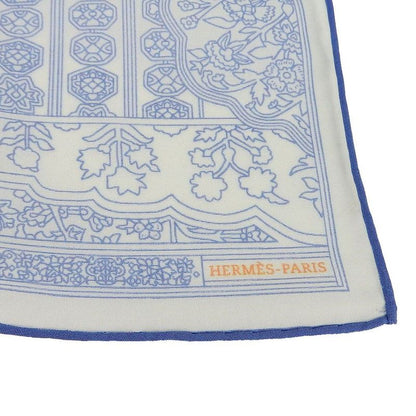 Unused Exhibit Hermes Handkerchief 100% Cotton Blue Everyday Small Item Unisex