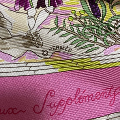 Hermes Scarf Carré 90 Light Pink Yellow Green And Multi PER Astra AD Astra