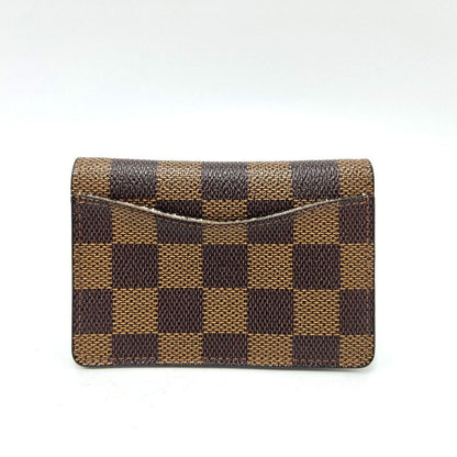 Louis Vuitton Card Case Organizer De Poche M60502 Damier Canvas Ebène Brown