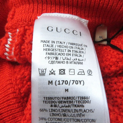 Gucci Adidas 693835 Linen Cotton Trefoil Embroidered Knit Shorts Orange M Made