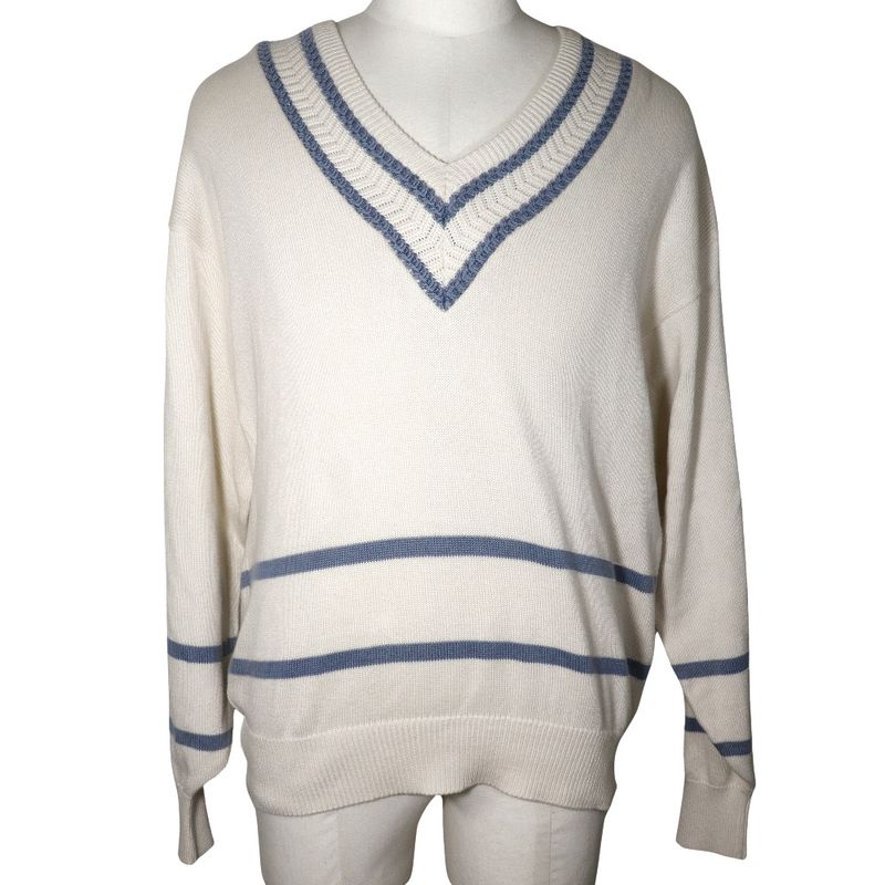[dior] Christian Dior Sport V-neck Cotton White Men's Sweater