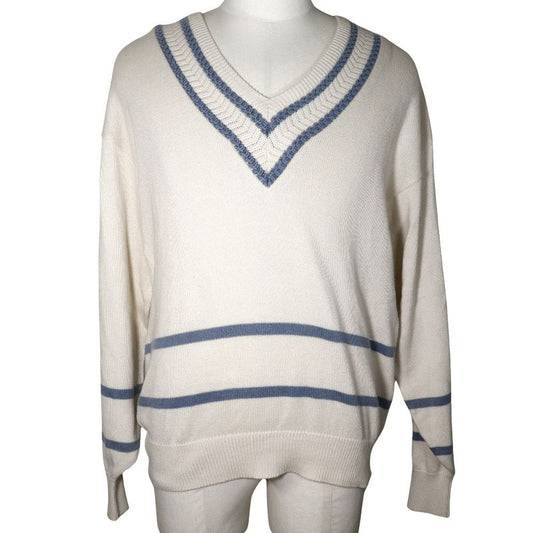 [dior] Christian Dior Sport V-neck Cotton White Men's Sweater