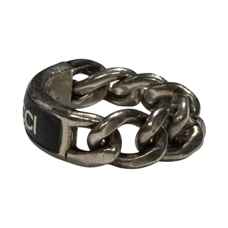 Gucci 925 Logo Plated Golmet Chain Ring 925 Logo Plated Golmet Chain Ring