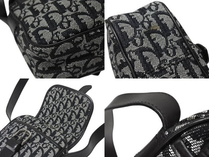 Dior Shoulder Bag Trotter Canvas Leather Black Galliano — view 8