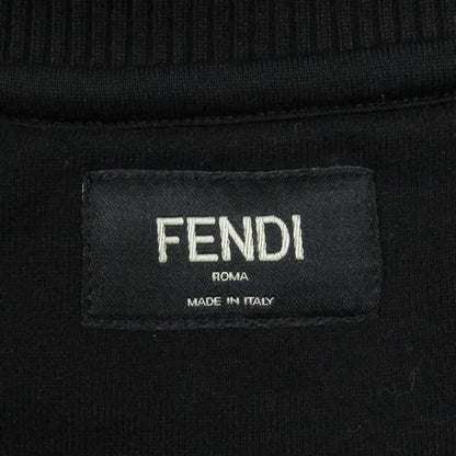 Fendi Fy0178 100% Cotton FF Logo Zucca Patch Sweatshirt Black S Made In Italy