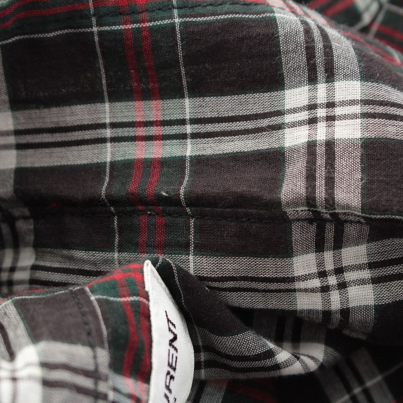 Saint Laurent 16 Cotton Check Western Long Sleeve Shirt Top Black XS