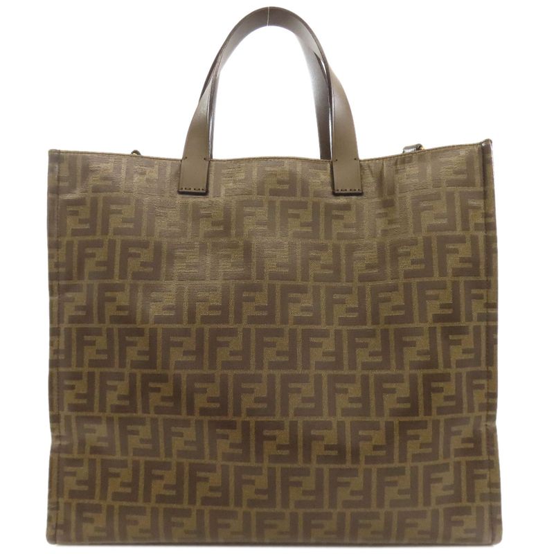 Fendi Fila Collaboration Zucca Pattern Tote Bag Coated Canvas Women