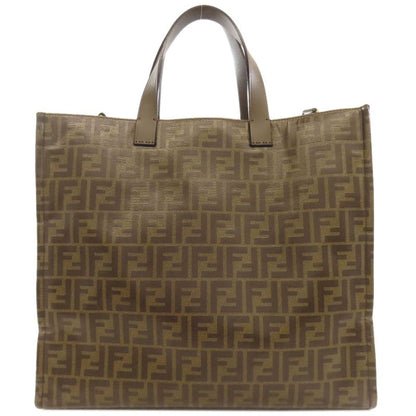 Fendi Fila Collaboration Zucca Pattern Tote Bag Coated Canvas Women