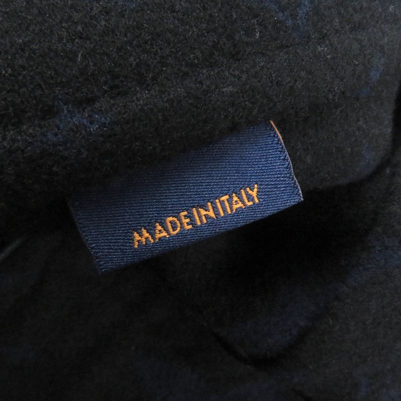 Louis Vuitton 22AW Hjc55e 100% Wool Lining Monogram Chester Coat Navy 44 With