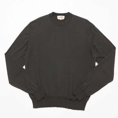 Hermes Sweater Size M Long Sleeve Knit Sweater Crew Neck Saddle
