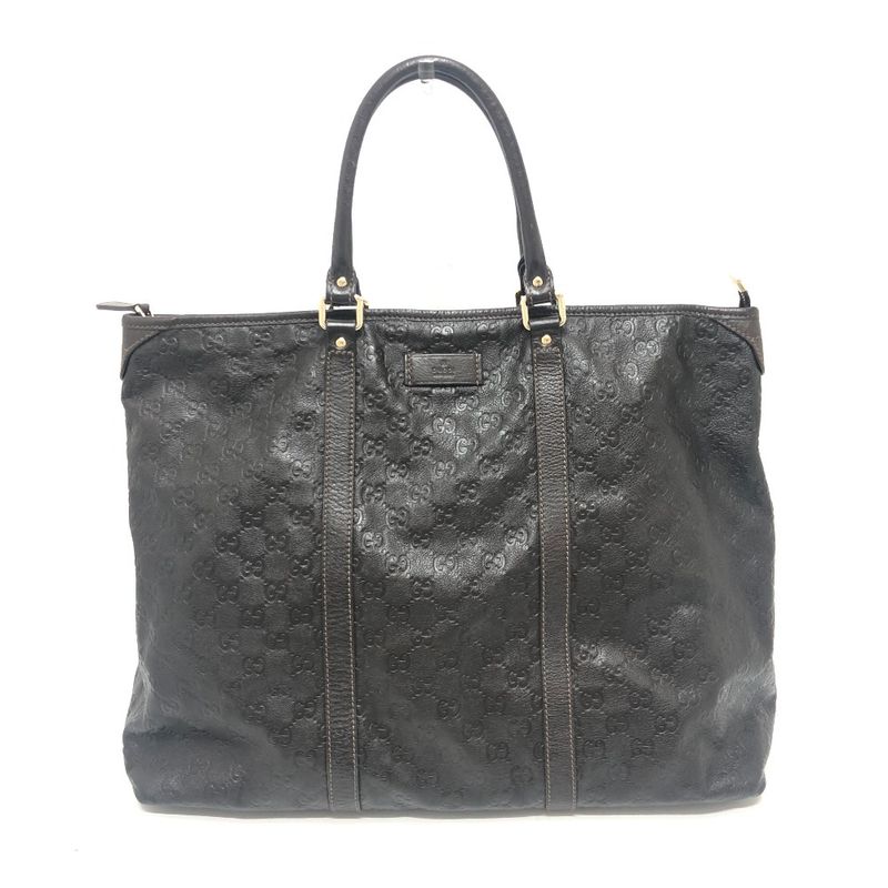 Gucci Tote Bag Guccissima 201482 Leather Brown