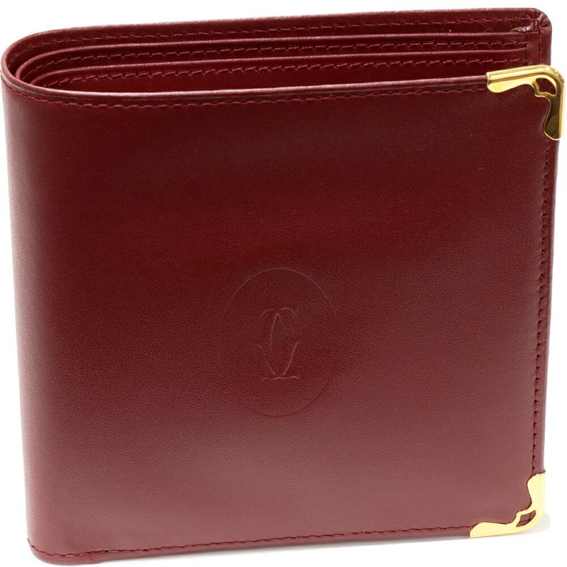 Cartier Folding Wallet With Coin Purse Must De Cartier Calf Bordeaux L3000451