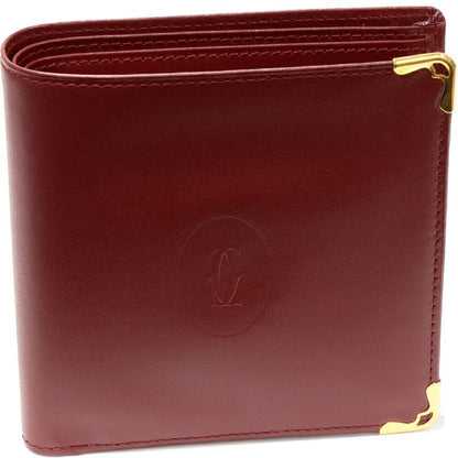 Cartier Folding Wallet With Coin Purse Must De Cartier Calf Bordeaux L3000451