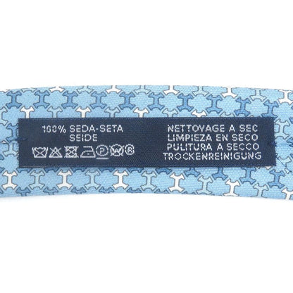 Hermes 100% Silk H Street Total Pattern Regular Tie Light Blue With Box Made
