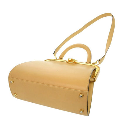 Christian Dior Vintage Leather Beige Gold Hardware Shoulder Bag 0697 Christian