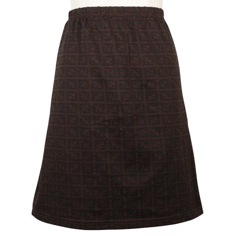 Fendi Zucca Nylon Brown Women's Mini Skirt