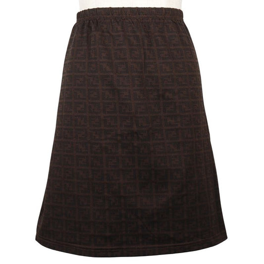 Fendi Zucca Nylon Brown Women's Mini Skirt