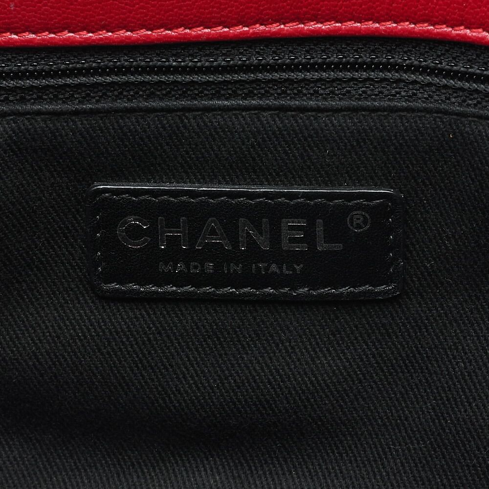 Chanel Matelasse Full Flap Chain Shoulder Caviar Skin Red With Silver Hardware