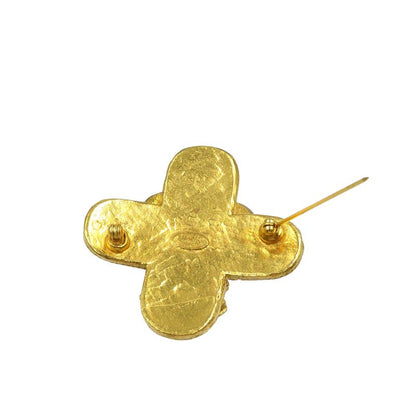 Chanel Triple Coco Mark Vintage 94A Metal Gold Brooch 0209 Chanel
