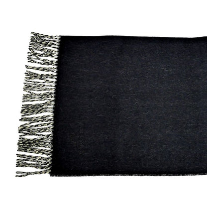 Hermes Muffler - Shawl Double Face Black Beige Cine Cashmere 100%