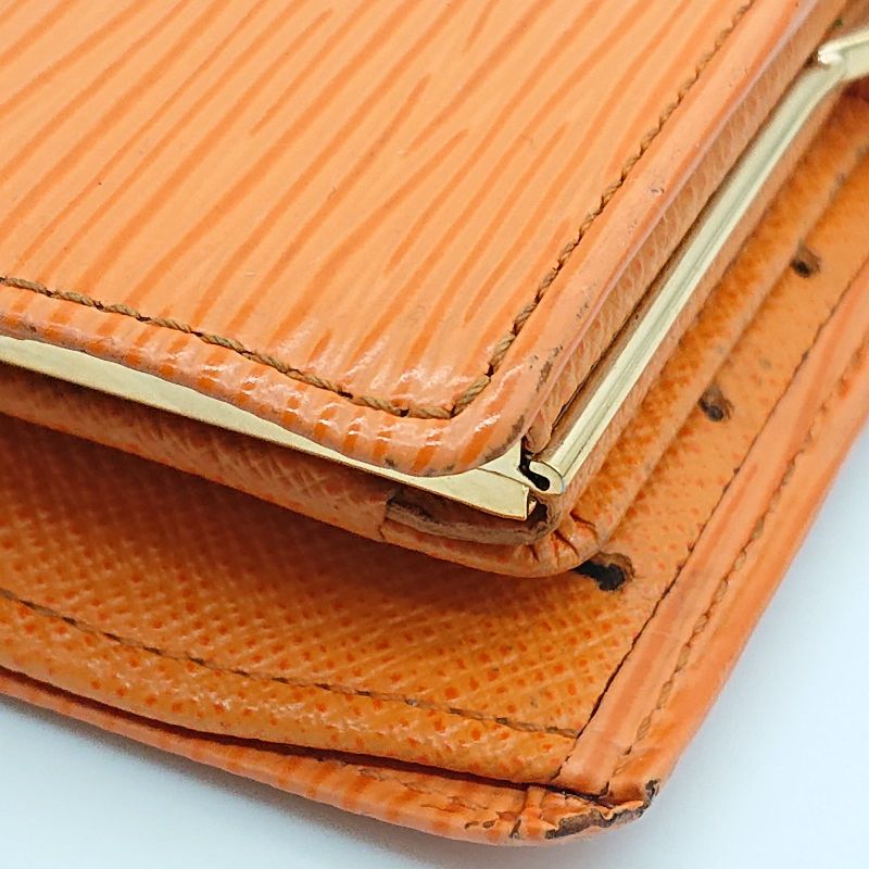 Louis Vuitton Epi Portefeuille Viennois Foldable Wallet Clasp Orange Box