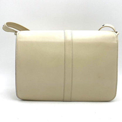 Gucci Shoulder Bag Leather White Vintage Old Gucci Women's