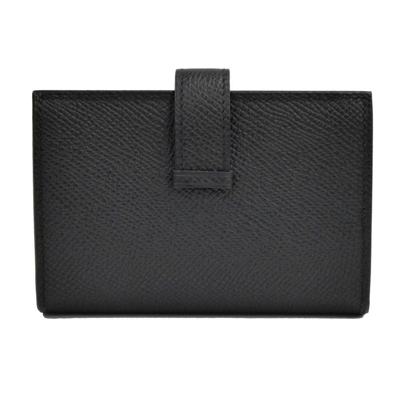 Hermes Bearn Mini Bifold Wallet Black Gold Hardware Vo-epson Black Noir