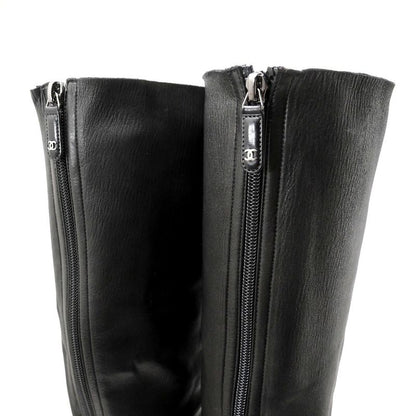 Chanel Boots Size 37 1 2 C Matelasse Long Leather Knee High Boots Cy High Boots