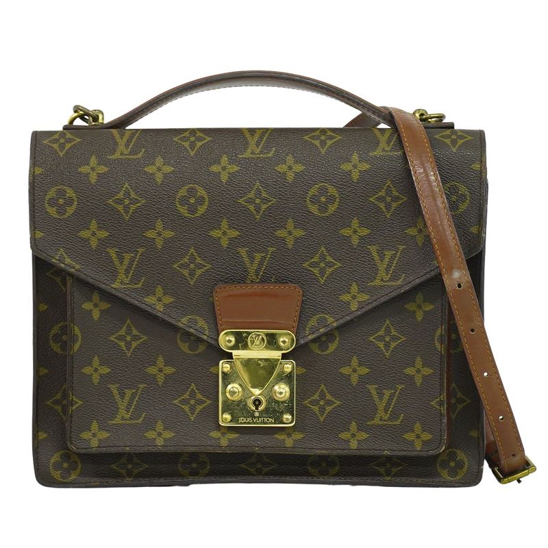 Authentic Louis Vuitton LV Monogram 2WAY Shoulder Bag Handbag Brown M51185