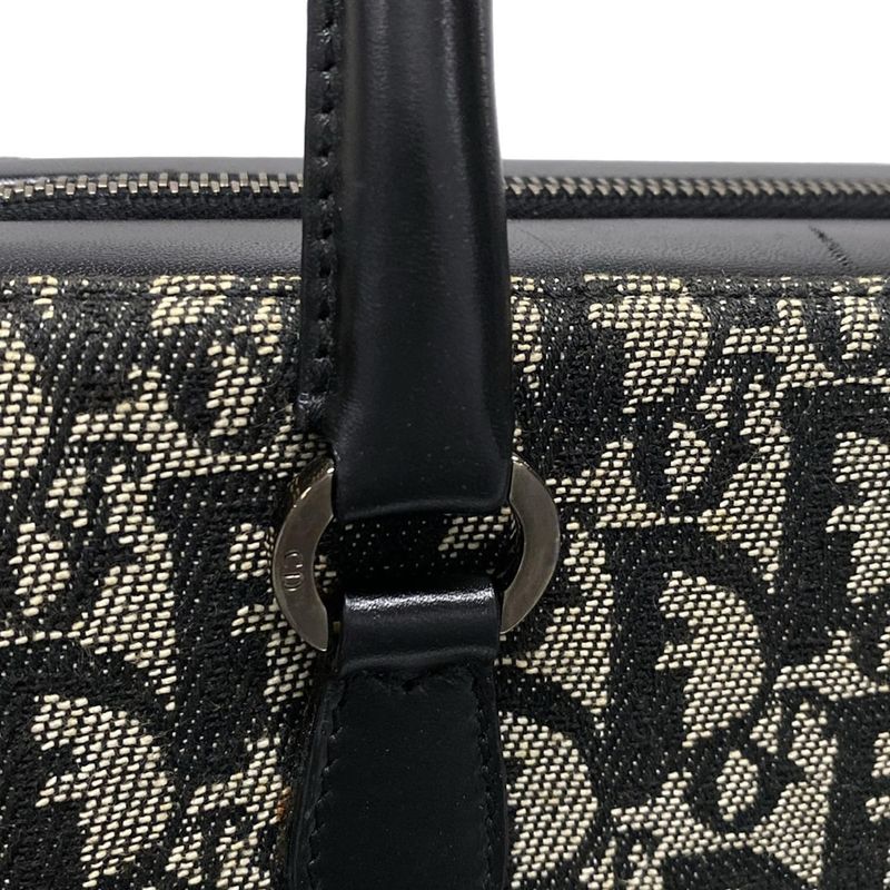 Dior/christian Dior Handbag Trotter Ivory X Dark Navy Leather