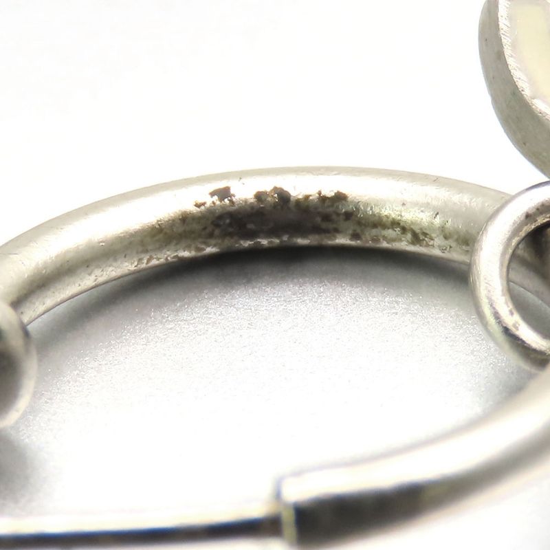 Chanel Earrings Coco Mark Metal White Silver Hardware Accessories Plated Half