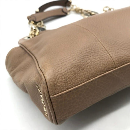 Bvlgari Monet Leather Chain Hand Bag Beige